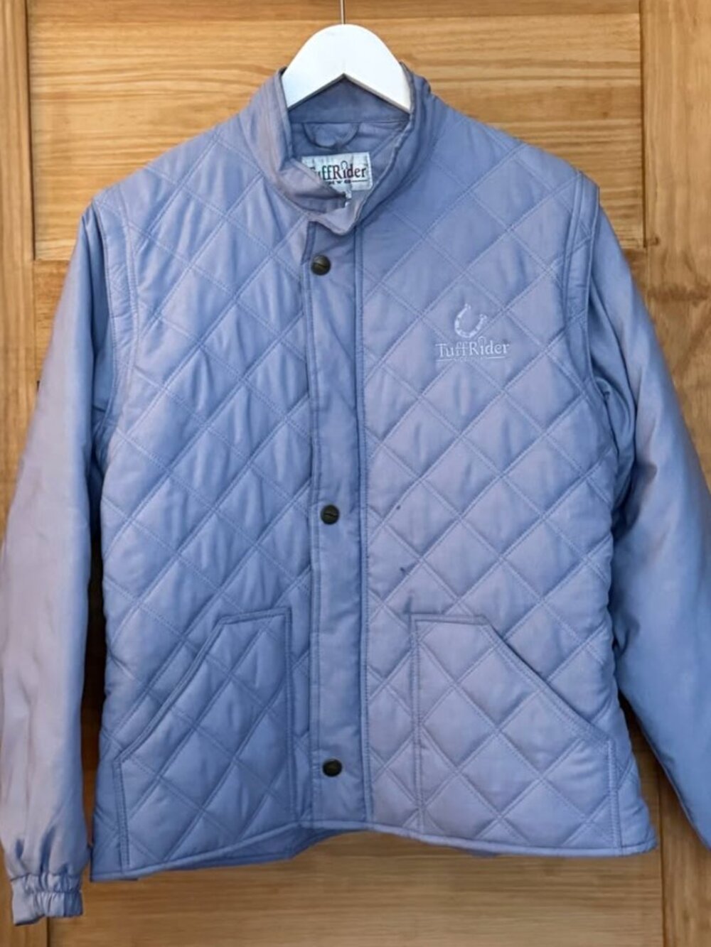 Tuff Rider Quilted Duet Equestrian Jacket in Periwinkle Blue Women's size L